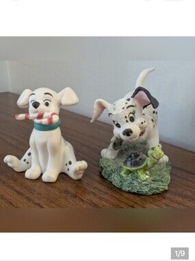 Disney 101 DALMATIANS figures Makin' Tracks puppy with turtle & Puppy candy cane